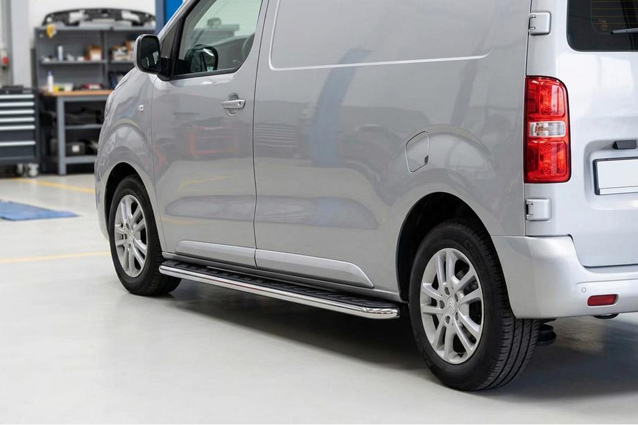 Citroen Jumpy 2007–2017 гг. Боковые Подножки Maydos V1 (2 шт., Алюминий и Нержавейка) Image