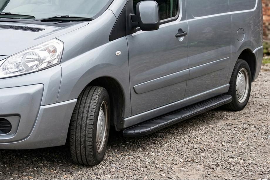 Citroen Jumpy 2007–2017 гг. Боковые пороги Bosphorus Black (2 шт., алюминий) Длинная База Image