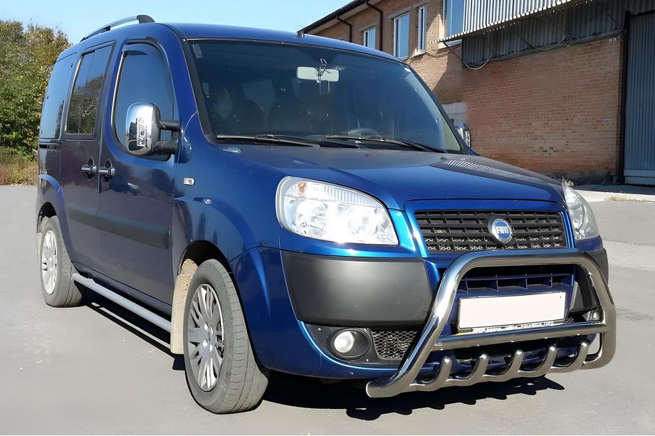Fiat Doblo I 2001-2005 гг. Кенгурятник WT003 (нержавейка) 60 мм, без надписи Image