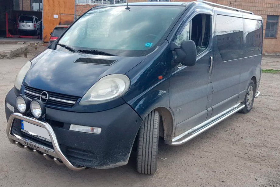 Opel Vivaro 2001–2015 гг. Кенгурятник WT003-4 (нержавейка) С надписью Фото 10