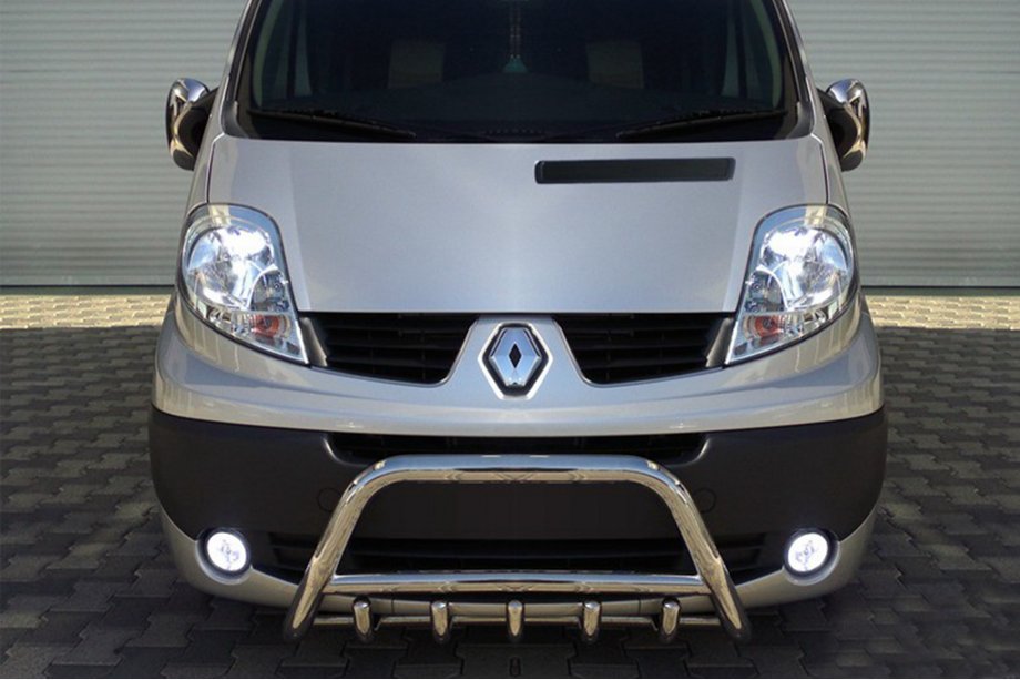Opel Vivaro 2001–2015 гг. Кенгурятник WT003-4 (нержавейка) С надписью Фото 3