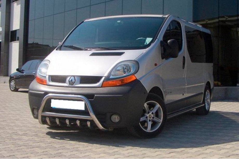 Opel Vivaro 2001–2015 гг. Кенгурятник WT003-4 (нержавейка) С надписью Фото 13