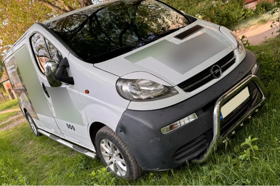 Opel Vivaro 2001–2015 гг. Кенгурятник WT003-4 (нержавейка) С надписью Фото 5