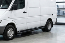 Volkswagen LT 1995-2006 гг. Боковые Подножки Allmond Black (2 шт., Алюминий) фото 1