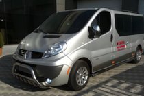 Renault Trafic 2001–2015 гг. Кенгурятник WT003-4 (нержавейка) С надписью Renault фото 3