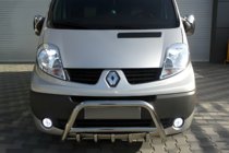 Renault Trafic 2001–2015 гг. Кенгурятник WT003-4 (нержавейка) С надписью Renault фото 1