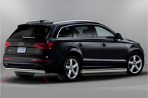 Audi Q7 2005-2015 гг. Задняя защита AK002 (нерж. сталь) фото 1