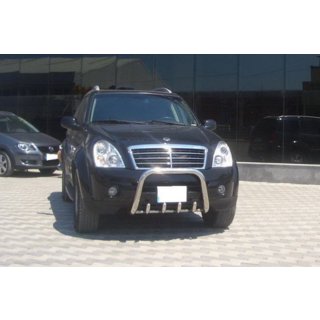 Кенгурятник QT006 (нержавейка) SsangYong Rexton I 2001-2017 гг. фото 2