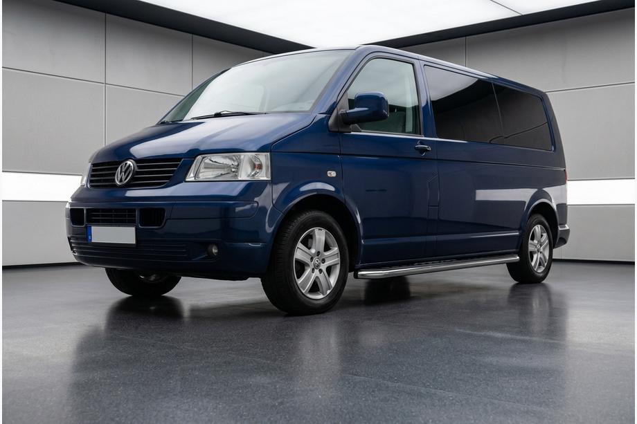 Volkswagen T5 Transporter 2003-2010 гг. Боковые Подножки Maydos V1 (2 шт., Алюминий и Нержавейка) Короткая База Фото 1