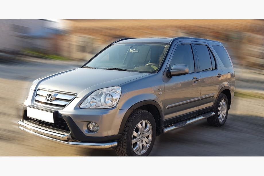 Honda CRV 2001-2006 гг. Передняя защита ST014 (нержавейка) d60/60 Фото 3