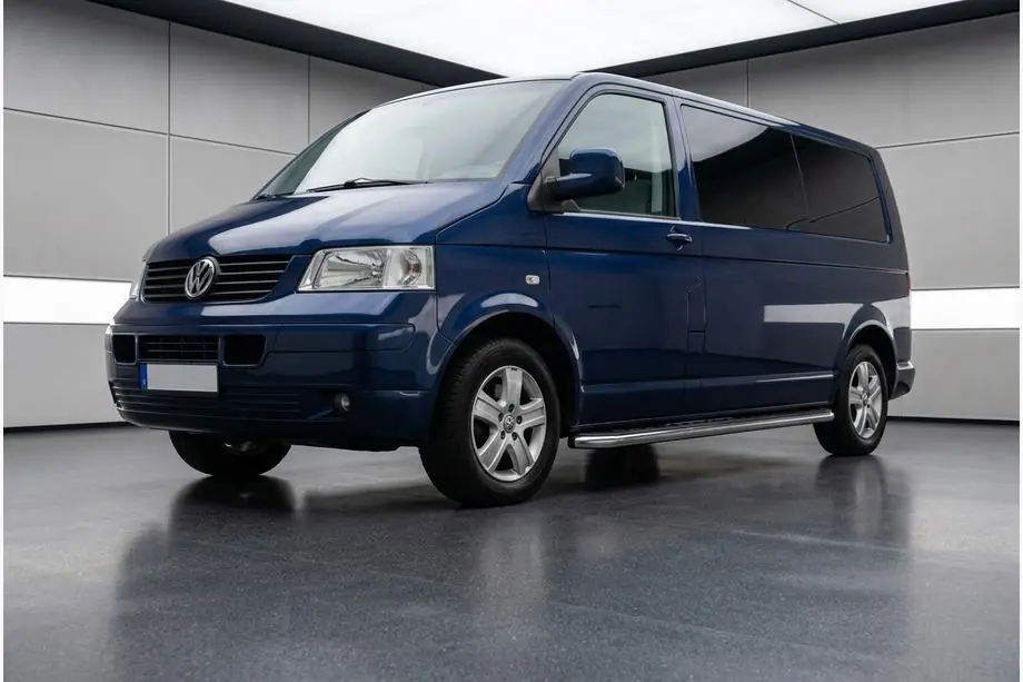 Volkswagen T5 Multivan 2003–2010 гг. Боковые Подножки Maydos V1 (2 шт., Алюминий и Нержавейка) Фото 1