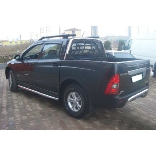 Боковые трубы (2 шт., нержавейка) SsangYong Action 2005-2018 гг. фото 2