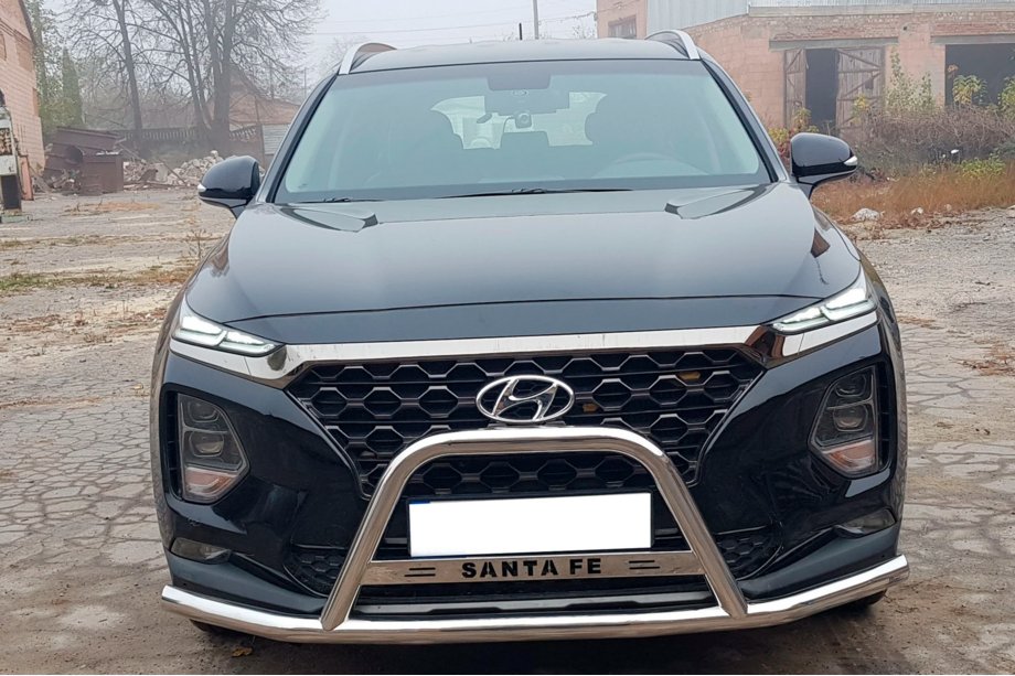 Hyundai Santa Fe 4 2018-2023 гг. Кенгурятник WT006 Нержавейка Фото 1