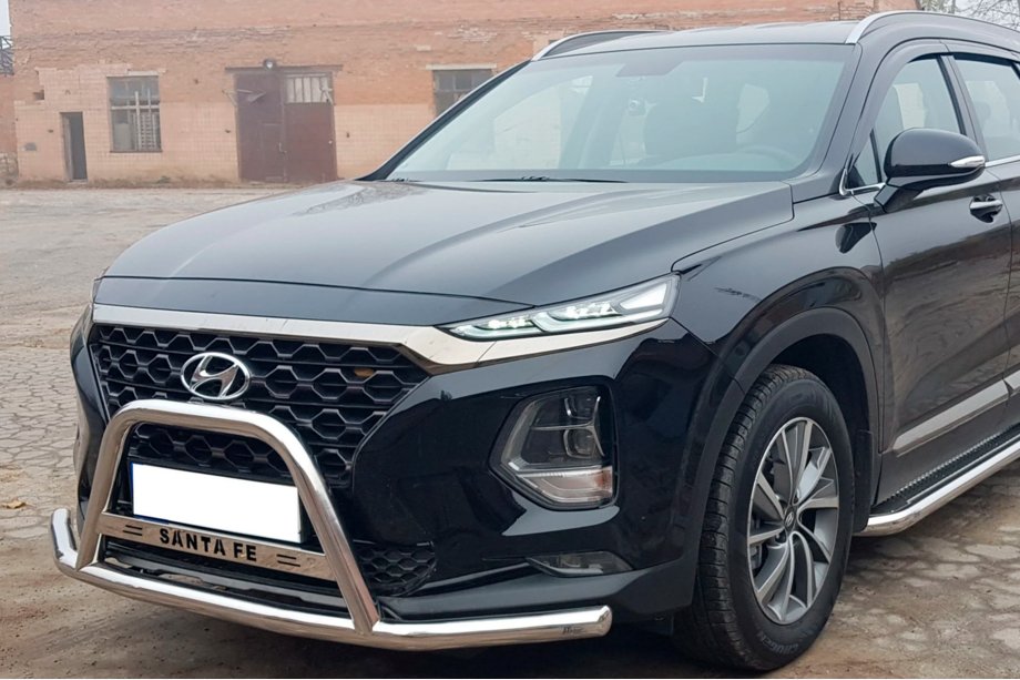 Hyundai Santa Fe 4 2018-2023 гг. Кенгурятник WT006 Нержавейка Фото 2