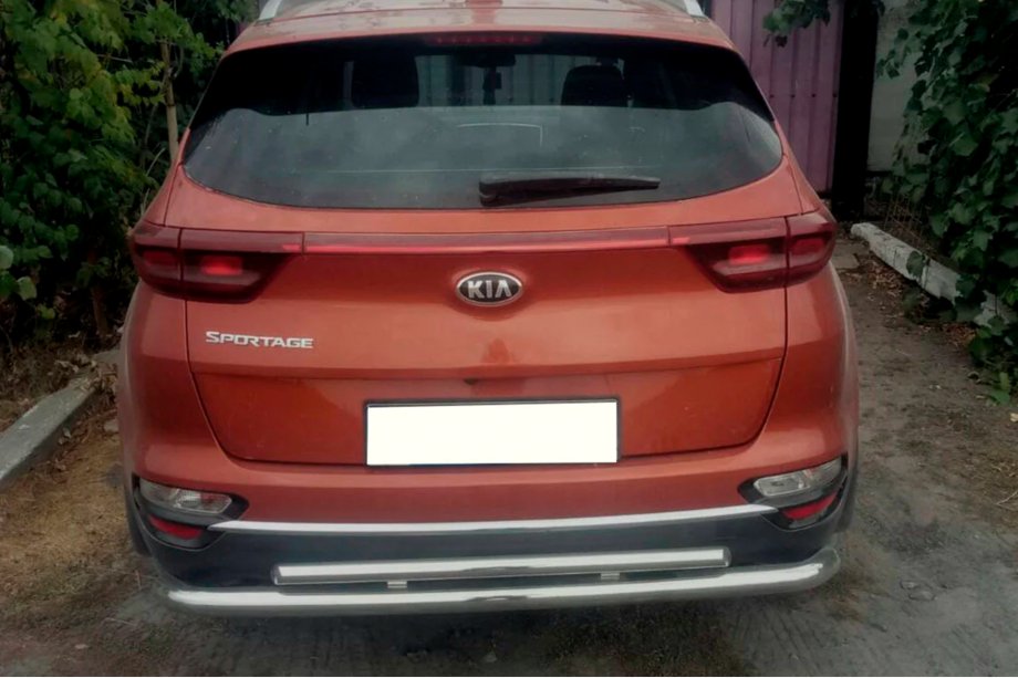 Kia Sportage 2015-2021 гг. Задняя защита AK002-2 (нерж. сталь) Image