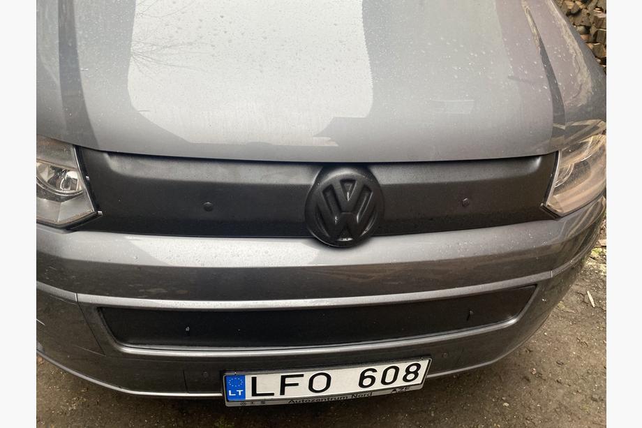 Volkswagen T5 2010-2015 гг. Зимняя накладка на верхнюю решетку радиатора глянцевая Фото 3