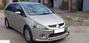 Mitsubishi Grandis 2003-2011 гг. Передняя защита ST014 (нержавейка) фото 3
