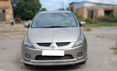 Mitsubishi Grandis 2003-2011 гг. Передняя защита ST014 (нержавейка) фото 1