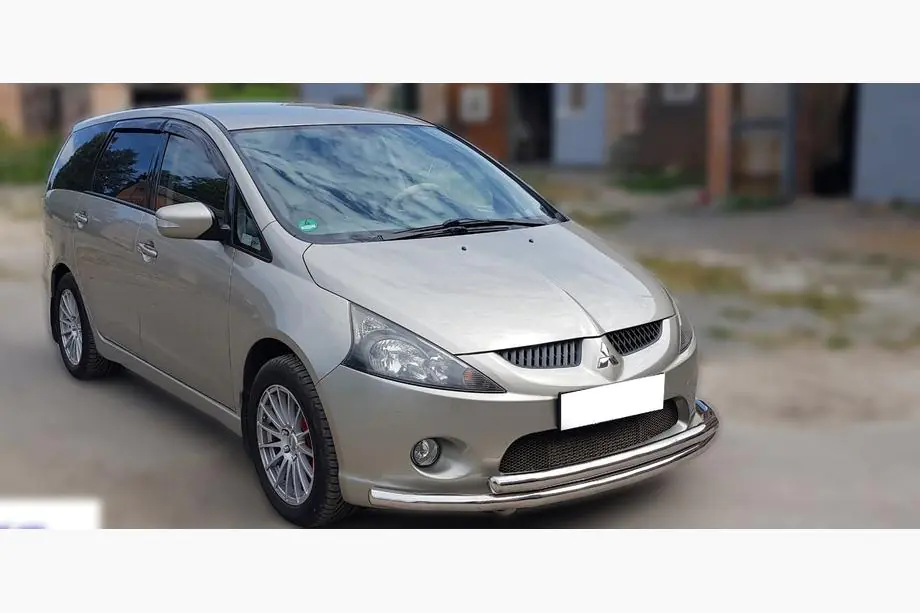 Mitsubishi Grandis 2003-2011 гг. Передняя защита ST014 (нержавейка) d60/60 Фото 3