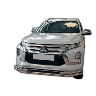 Передняя защита ST085 (2020+, нержавейка) Mitsubishi Pajero Sport 2015- гг. фото 2
