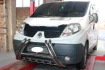 Renault Trafic 2001–2015 гг. Передняя защита F1-01 (нержавейка) фото 2