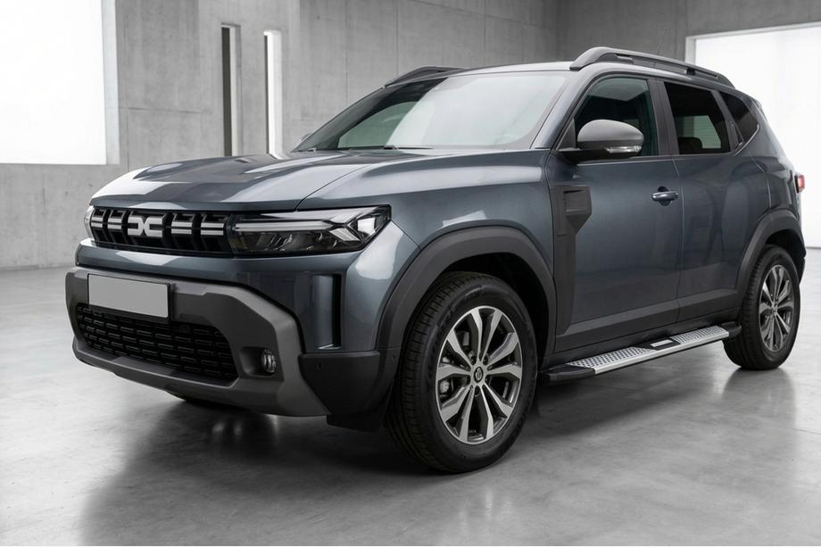 Renault Duster 2024- гг. Боковые Подножки Mevsim Grey (2 шт., Алюминий) Image