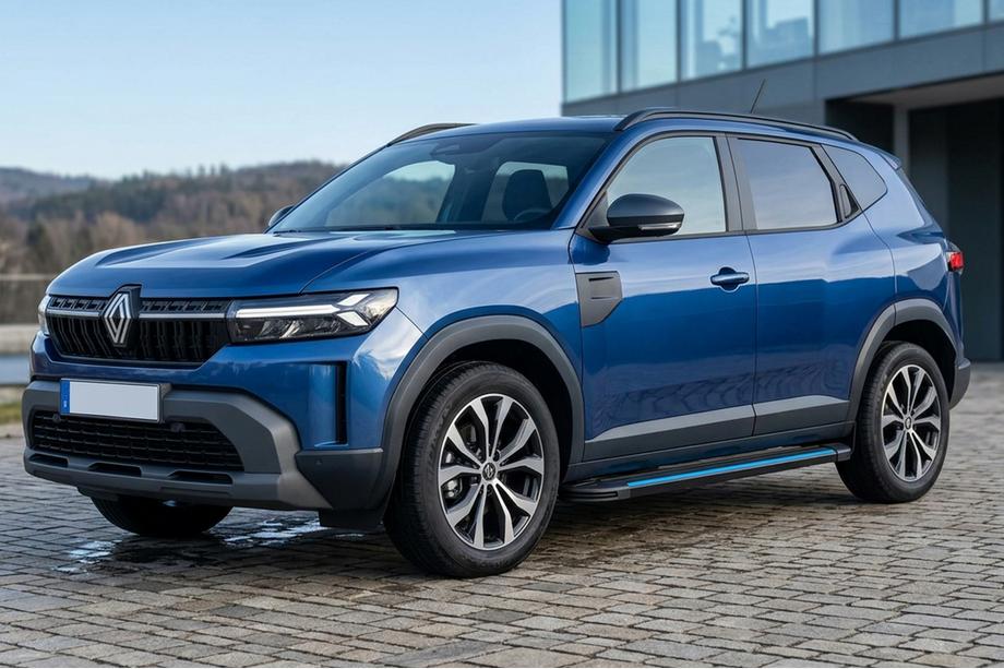 Renault Duster 2024- гг. Боковые Подножки Maya Blue (2 шт., Алюминий) Image
