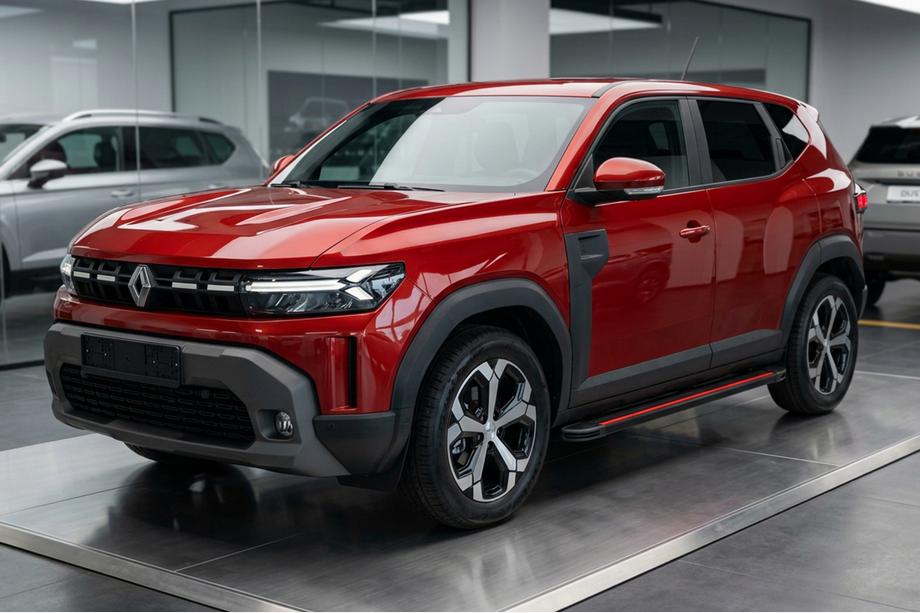 Renault Duster 2024- гг. Боковые Подножки Maya Red (2 шт., Алюминий) Фото 1