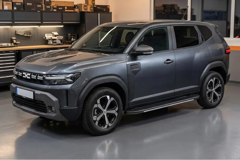 Renault Duster 2024- гг. Боковые Подножки Bosphore Grey (2 шт., Алюминий) Image
