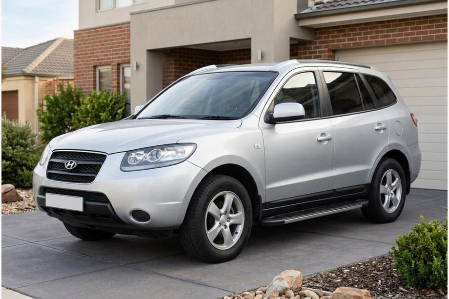 Hyundai Santa Fe 2 2006-2012 гг. Боковые Подножки Duru (2 шт., Алюминий) Image