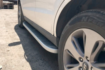 Hyundai Santa Fe 2 2006-2012 гг. Боковые Подножки Tayga Grey (2 шт., Алюминий) фото 5
