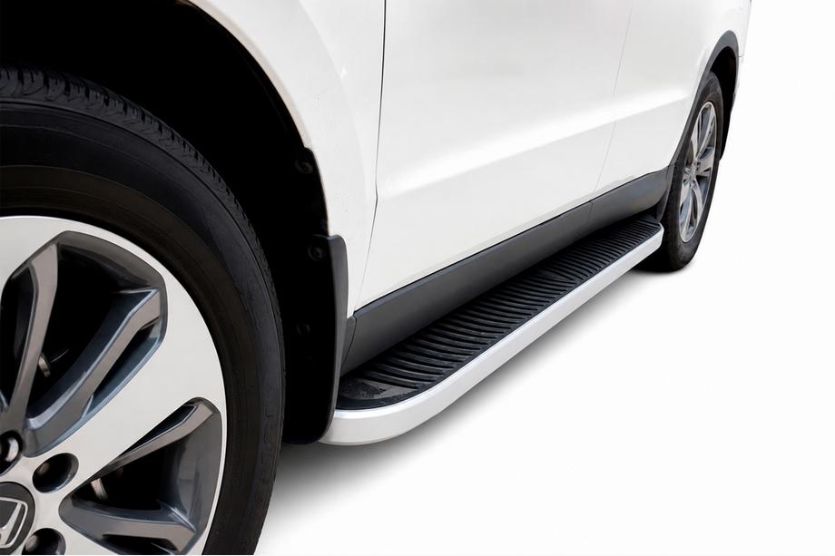 Hyundai Santa Fe 2 2006-2012 гг. Боковые Подножки Tayga Grey (2 шт., Алюминий) Image