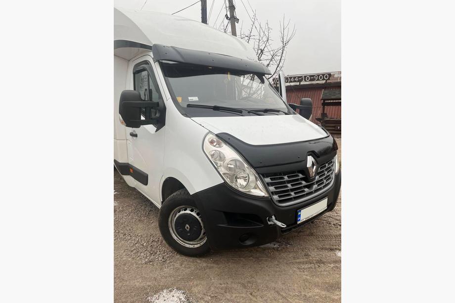 Renault Master 2011-2023 гг. Козырек на лобовое стекло V1 (черный глянец, 5мм) Фото 1