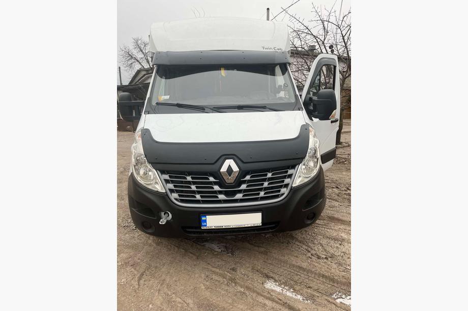 Renault Master 2011-2023 гг. Козырек на лобовое стекло V1 (черный глянец, 5мм) Фото 3