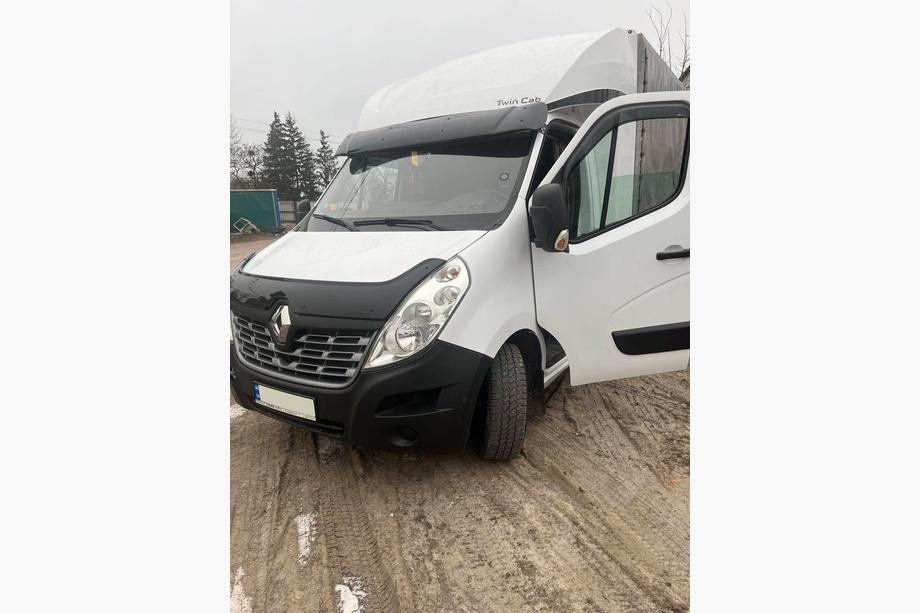 Renault Master 2011-2023 гг. Козырек на лобовое стекло V1 (черный глянец, 5мм) Фото 2