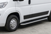 Fiat Ducato 2006-2025 гг. Боковые Подножки Tayga Grey (2 шт., Алюминий) фото 1