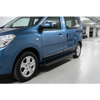 Боковые Подножки Allmond Black (2 шт., Алюминий) Dacia Dokker 2013-2022 гг. фото 1