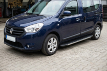 Dacia Dokker 2013-2022 гг. Боковые Подножки Duru (2 шт., Алюминий) фото 1