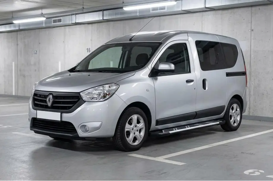 Renault Dokker 2013-2022 гг. Боковые Подножки Sunrise (2 шт., Алюминий) Image
