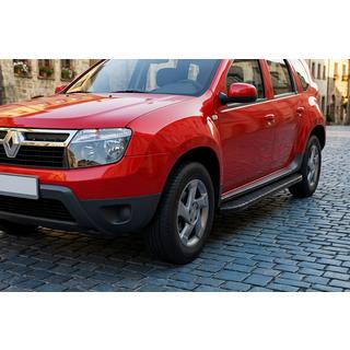 Боковые пороги Bosphorus Black (2 шт., алюминий) Dacia Duster 2008-2018 гг. фото 1