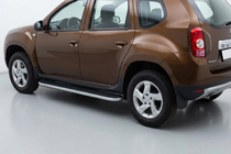 Dacia Duster 2008-2018 гг. Боковые Подножки Tayga (2 шт., Алюминий) фото 1