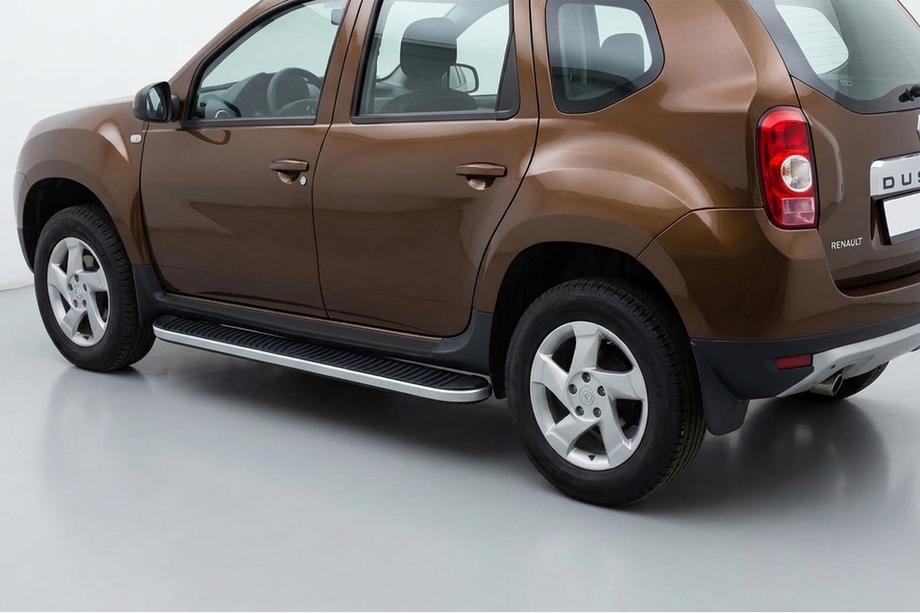 Dacia Duster 2008-2018 гг. Боковые Подножки Tayga (2 шт., Алюминий) Image