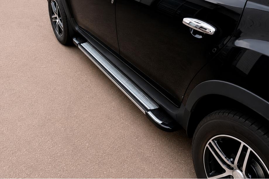 Dacia Duster 2008-2018 гг. Боковые Подножки Rainbow (2 шт., Алюминий) Image