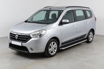 Dacia Lodgy 2012-2022 гг. Боковые Подножки Maydos V1 (2 шт., Алюминий и Нержавейка) фото 1