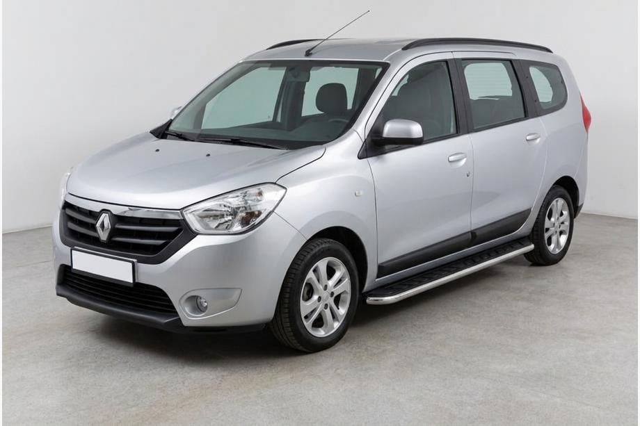 Dacia Lodgy 2012-2022 гг. Боковые Подножки Maydos V1 (2 шт., Алюминий и Нержавейка) Image