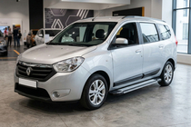 Dacia Lodgy 2012-2022 гг. Боковые Подножки Rainbow (2 шт., Алюминий) фото 1
