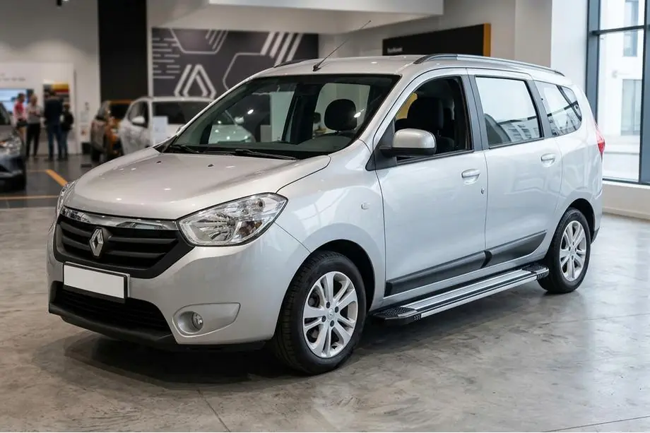 Dacia Lodgy 2012-2022 гг. Боковые Подножки Rainbow (2 шт., Алюминий) Image