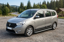 Renault Lodgy 2013-2022 гг. Боковые Подножки Tayga Grey (2 шт., Алюминий) фото 1