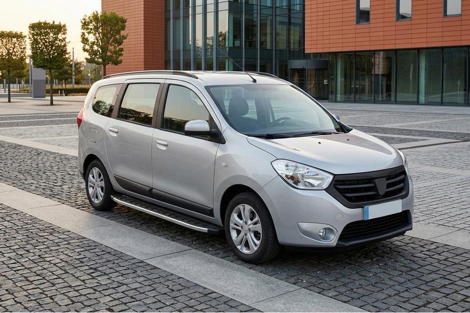 Renault Lodgy 2013-2022 гг. Боковые Подножки Fullmond (2 шт, алюминий) Image