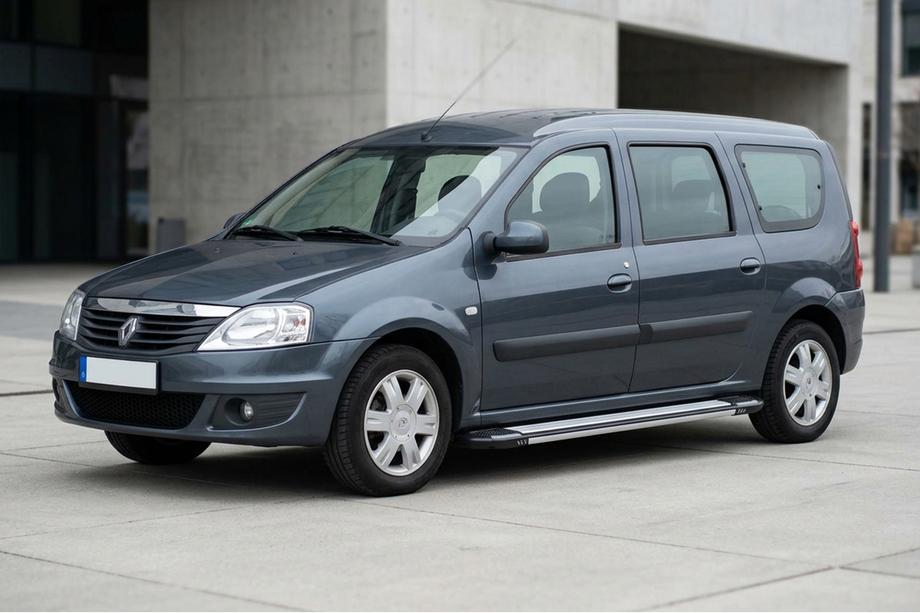 Dacia Logan MCV 2004-2014 гг. Боковые Подножки Rainbow (2 шт., Алюминий) Image